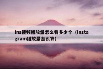 ins视频播放量怎么看多少个（instagram播放量怎么算）