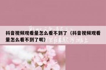 抖音视频观看量怎么看不到了（抖音视频观看量怎么看不到了呢）