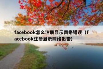 facebook怎么注册显示网络错误（facebook注册显示网络出错）