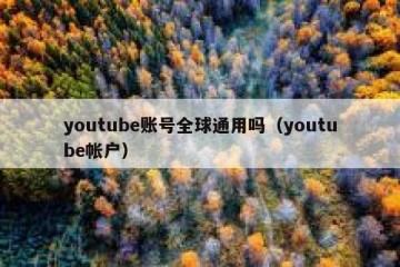 youtube账号全球通用吗（youtube帐户）
