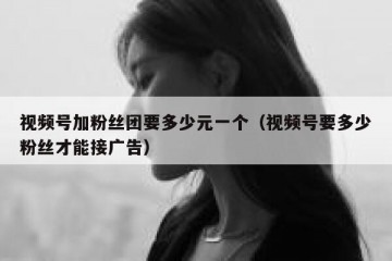 视频号加粉丝团要多少元一个（视频号要多少粉丝才能接广告）