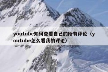 youtube如何查看自己的所有评论（youtube怎么看我的评论）