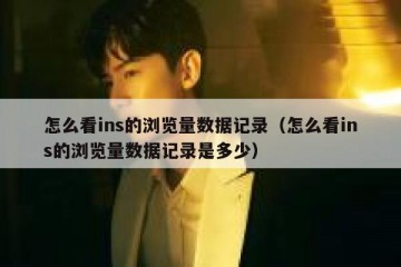 怎么看ins的浏览量数据记录（怎么看ins的浏览量数据记录是多少）