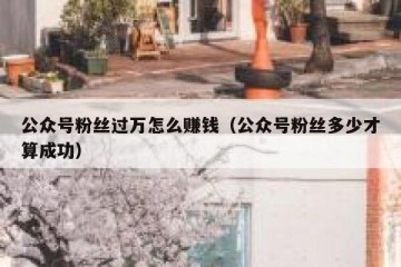 公众号粉丝过万怎么赚钱（公众号粉丝多少才算成功）