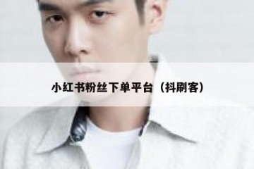 小红书粉丝下单平台（抖刷客）