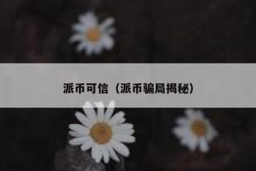 派币可信（派币骗局揭秘）