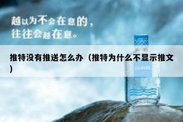 推特没有推送怎么办（推特为什么不显示推文）