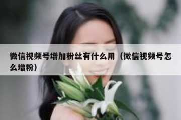 微信视频号增加粉丝有什么用（微信视频号怎么增粉）