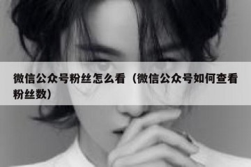 微信公众号粉丝怎么看（微信公众号如何查看粉丝数）