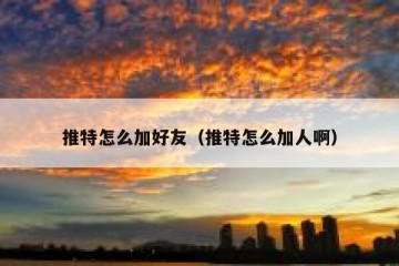 推特怎么加好友（推特怎么加人啊）