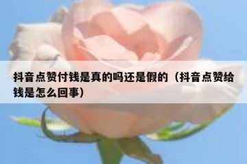 抖音点赞付钱是真的吗还是假的（抖音点赞给钱是怎么回事）