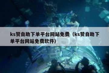 ks赞自助下单平台网站免费（ks赞自助下单平台网站免费软件）