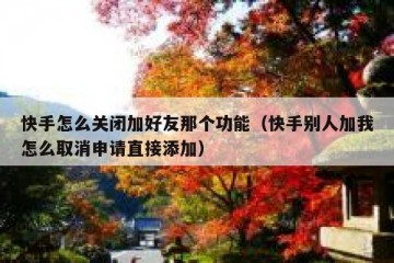 快手怎么关闭加好友那个功能(快手别人加我怎么取消申请直接添加)