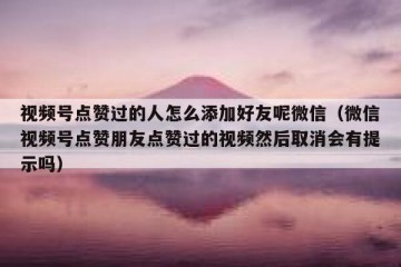 视频号点赞过的人怎么添加好友呢微信（微信视频号点赞朋友点赞过的视频然后取消会有提示吗）