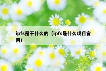 ipfs是干什么的（ipfs是什么项目官网）