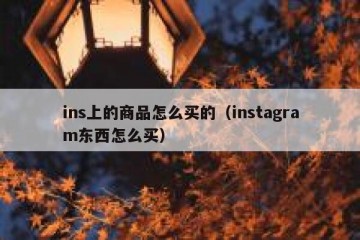 ins上的商品怎么买的（instagram东西怎么买）