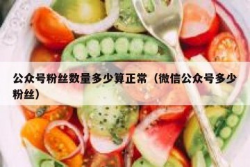 公众号粉丝数量多少算正常（微信公众号多少粉丝）