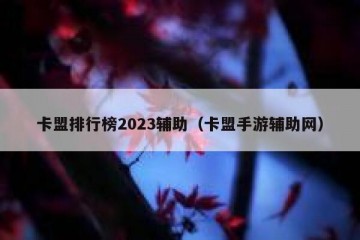 卡盟排行榜2023辅助（卡盟手游辅助网）