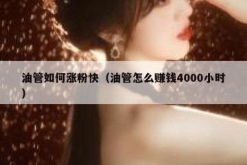 油管如何涨粉快（油管怎么赚钱4000小时）
