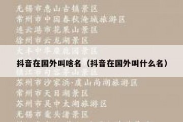抖音在国外叫啥名（抖音在国外叫什么名）