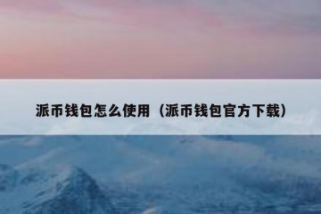 派币钱包怎么使用（派币钱包官方下载）