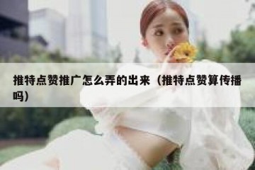 推特点赞推广怎么弄的出来（推特点赞算传播吗）