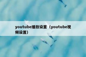 youtube播放设置（youtube视频设置）