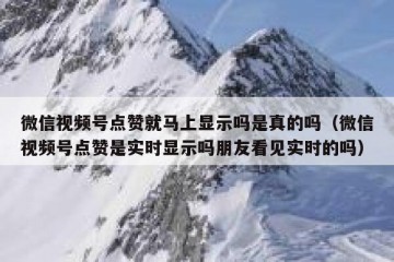 微信视频号点赞就马上显示吗是真的吗（微信视频号点赞是实时显示吗朋友看见实时的吗）