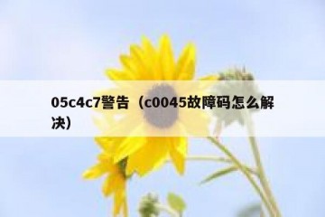 05c4c7警告（c0045故障码怎么解决）