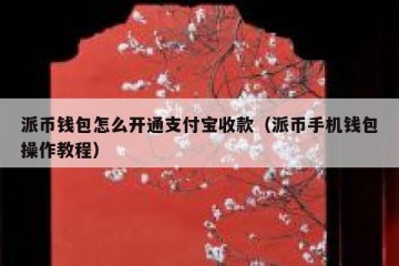 派币钱包怎么开通支付宝收款（派币手机钱包操作教程）
