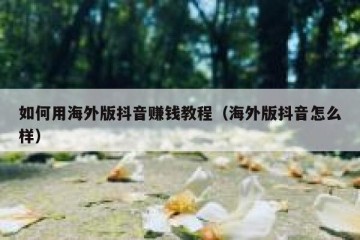 如何用海外版抖音赚钱教程（海外版抖音怎么样）