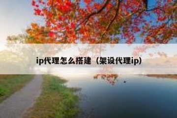 ip代理怎么搭建（架设代理ip）