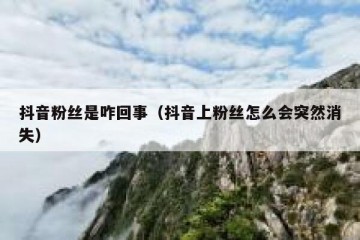 抖音粉丝是咋回事（抖音上粉丝怎么会突然消失）