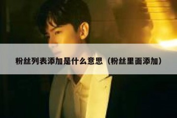 粉丝列表添加是什么意思（粉丝里面添加）