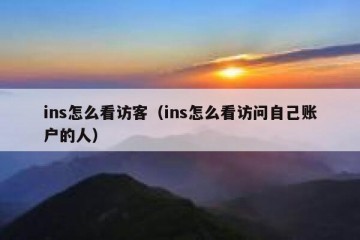 ins怎么看访客（ins怎么看访问自己账户的人）