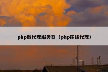 php做代理服务器（php在线代理）