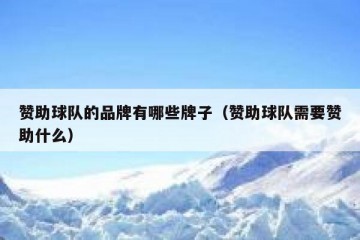 赞助球队的品牌有哪些牌子（赞助球队需要赞助什么）