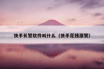 快手长赞软件叫什么（快手花钱涨赞）