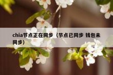 chia节点正在同步（节点已同步 钱包未同步）
