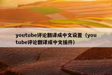 youtube评论翻译成中文设置（youtube评论翻译成中文插件）