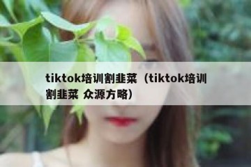 tiktok培训割韭菜（tiktok培训割韭菜 众源方略）