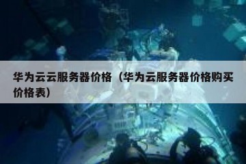 华为云云服务器价格（华为云服务器价格购买价格表）