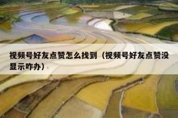视频号好友点赞怎么找到（视频号好友点赞没显示咋办）