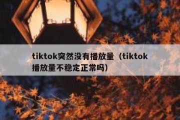 tiktok突然没有播放量（tiktok播放量不稳定正常吗）