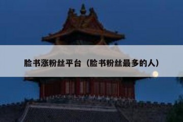 脸书涨粉丝平台（脸书粉丝最多的人）