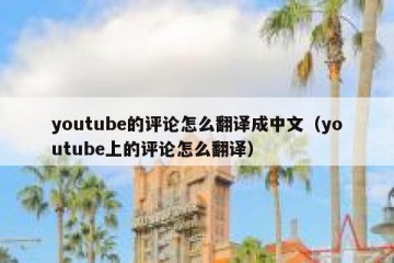 youtube的评论怎么翻译成中文（youtube上的评论怎么翻译）