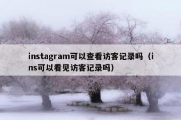 instagram可以查看访客记录吗（ins可以看见访客记录吗）