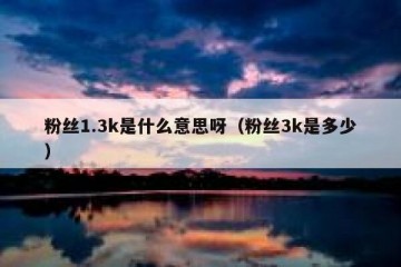 粉丝1.3k是什么意思呀（粉丝3k是多少）