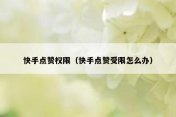 快手点赞权限（快手点赞受限怎么办）