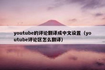 youtube的评论翻译成中文设置（youtube评论区怎么翻译）
